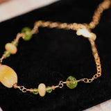 Golden Opal and Peridot Bracelet - OpalOra Jewelry