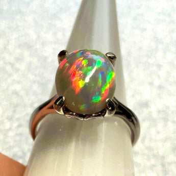The Sorcerer Opal Ring in 14 K White Gold.