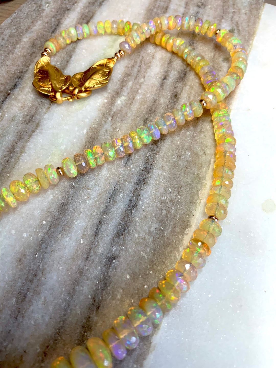 Eternity Circle Opal Necklace.