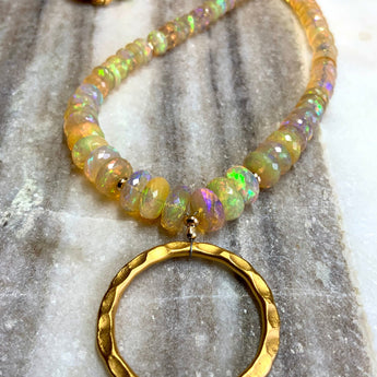 Eternity Circle Opal Necklace.