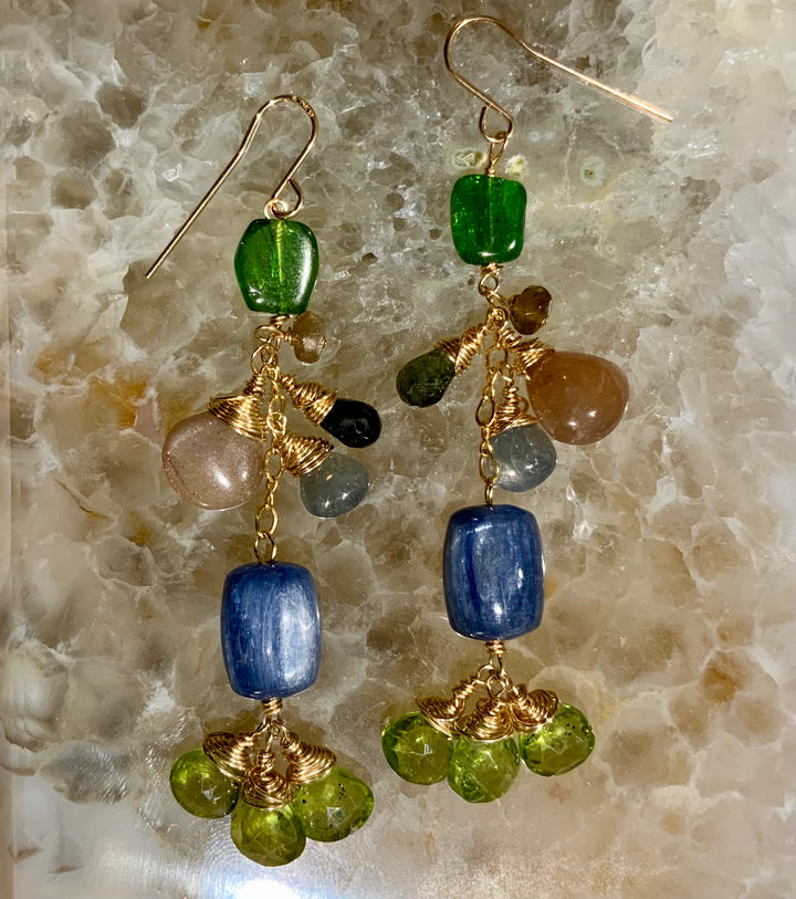 Rainbow Boa Earrings.