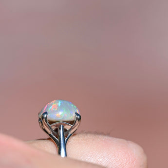 The Sorcerer Opal Ring in 14 K White Gold.
