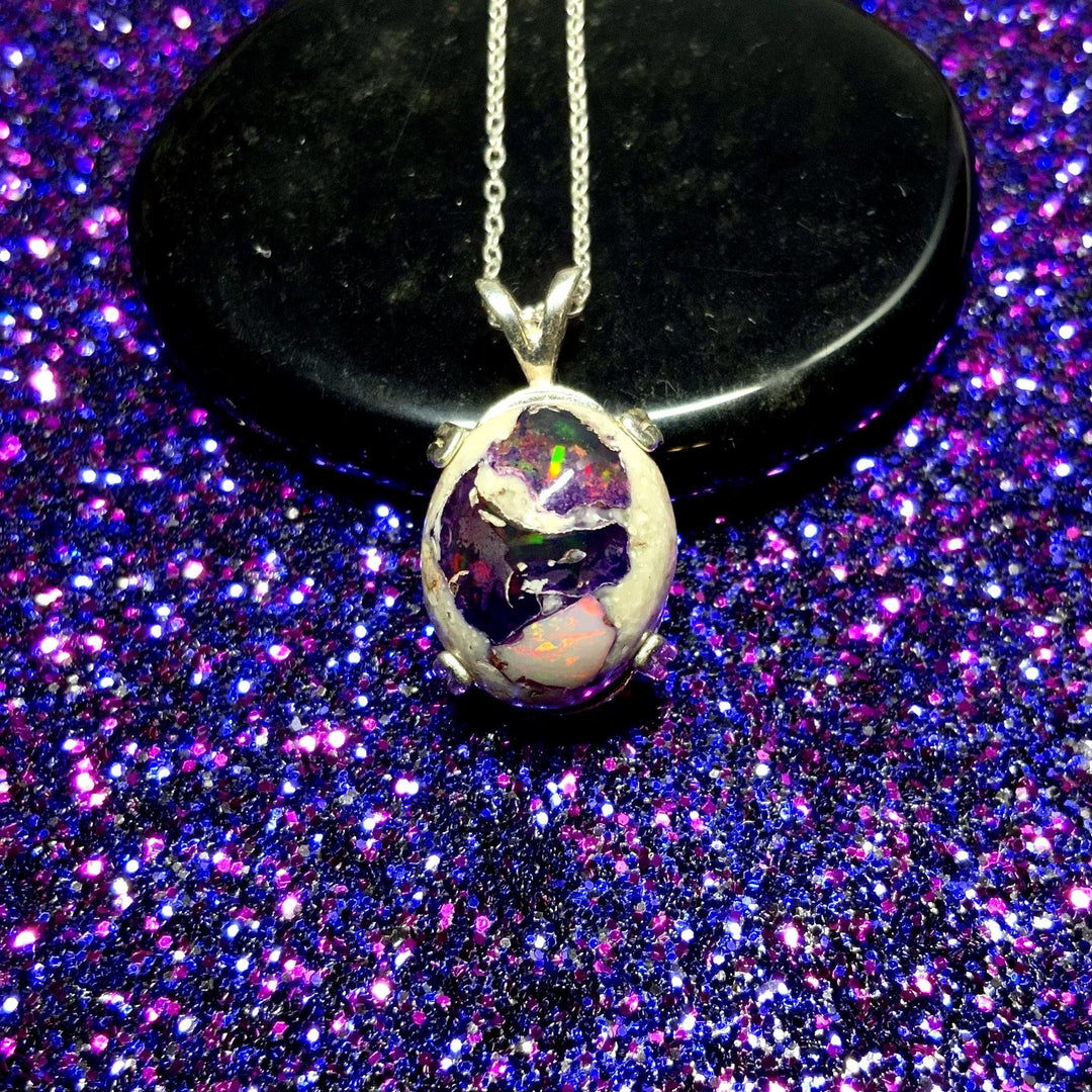 Ocean Eyes Mexican Galaxy Opal Pendant.