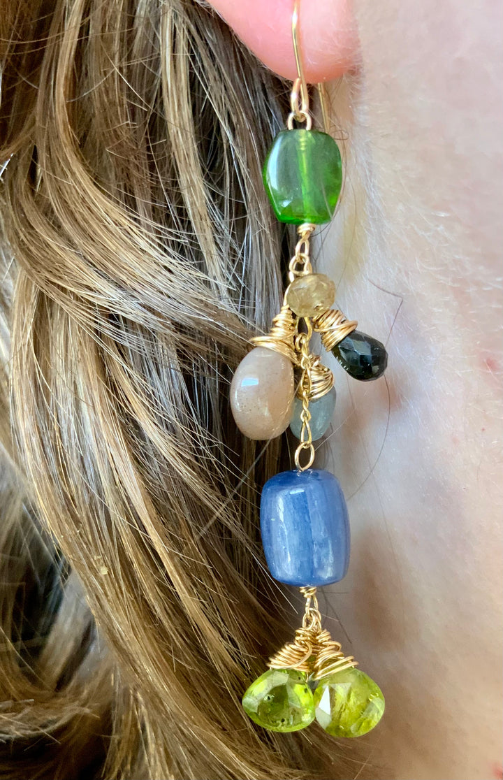 Rainbow Boa Earrings.