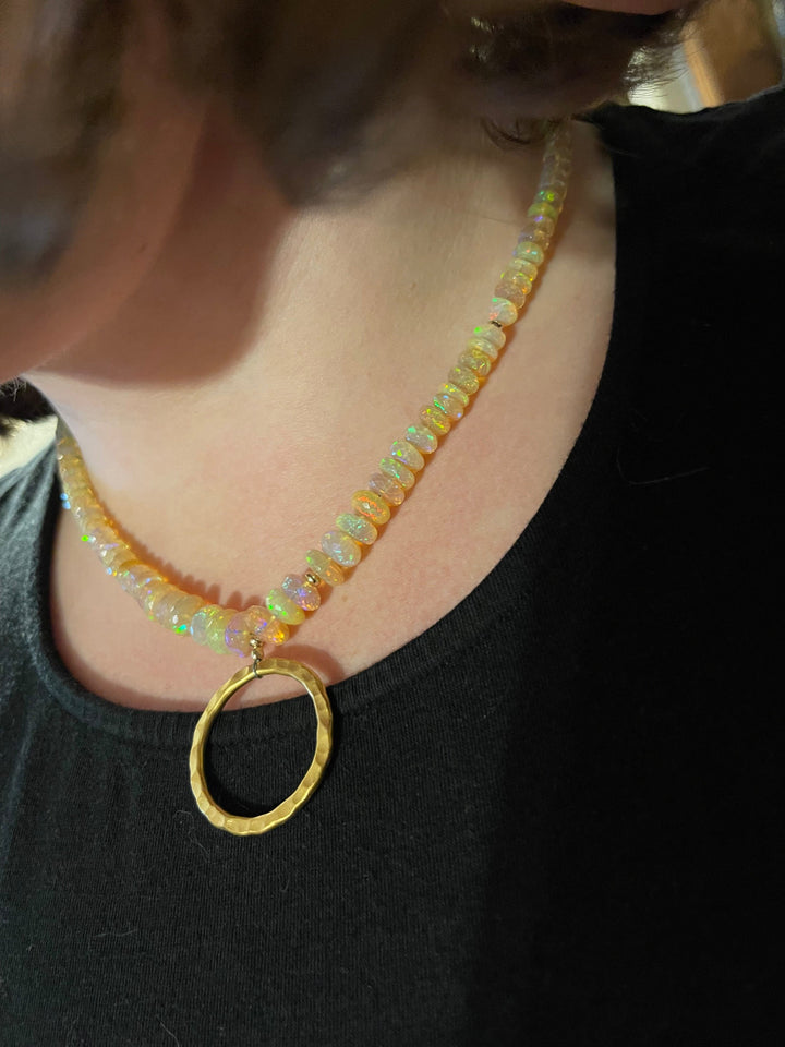 Eternity Circle Opal Necklace.