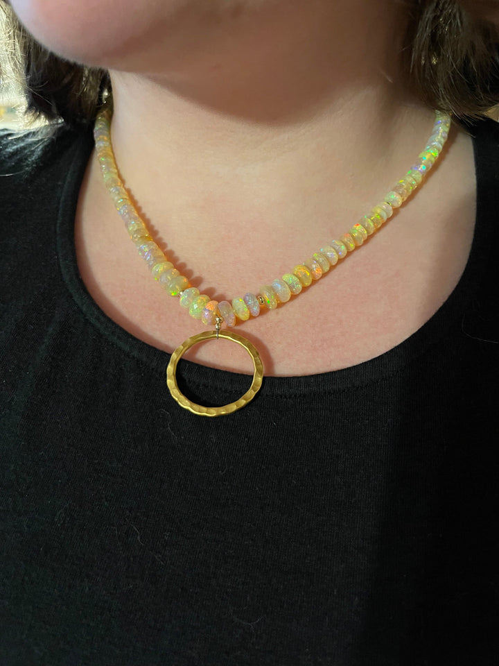 Eternity Circle Opal Necklace.