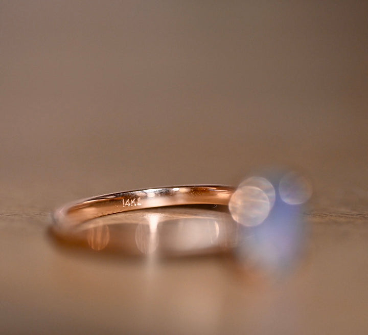 Lightning Ridge Black Opal Ring 14K Gold