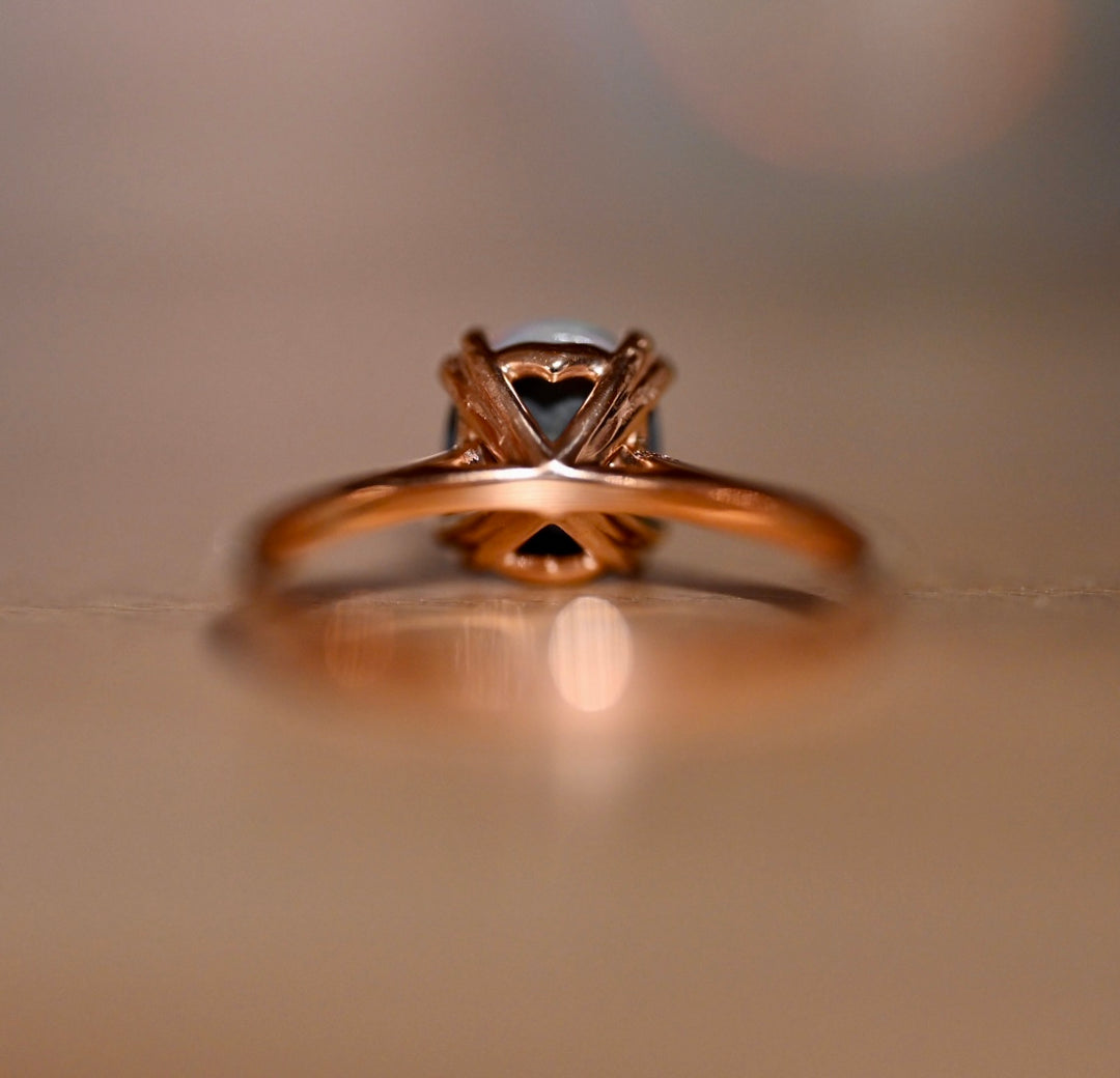 Lightning Ridge Black Opal Ring 14K Gold