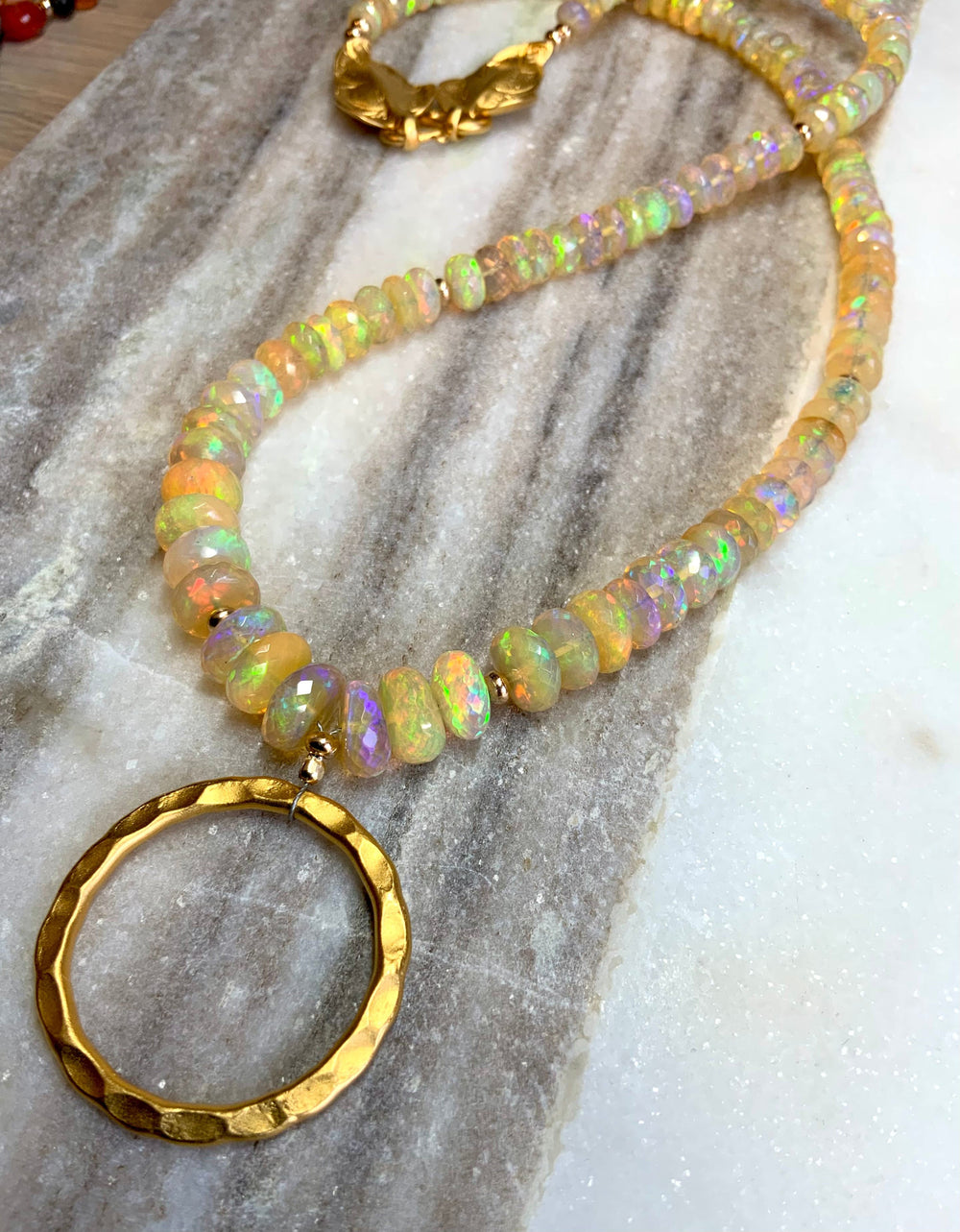 Eternity Circle Opal Necklace.