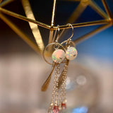 Feathery Opal Droplet Earrings.