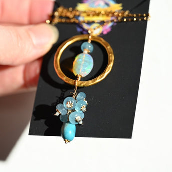 Infinity Ocean Opal Pendant - OpalOra Jewelry