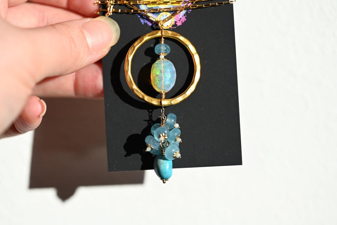 Infinity Ocean Opal Pendant - OpalOra Jewelry