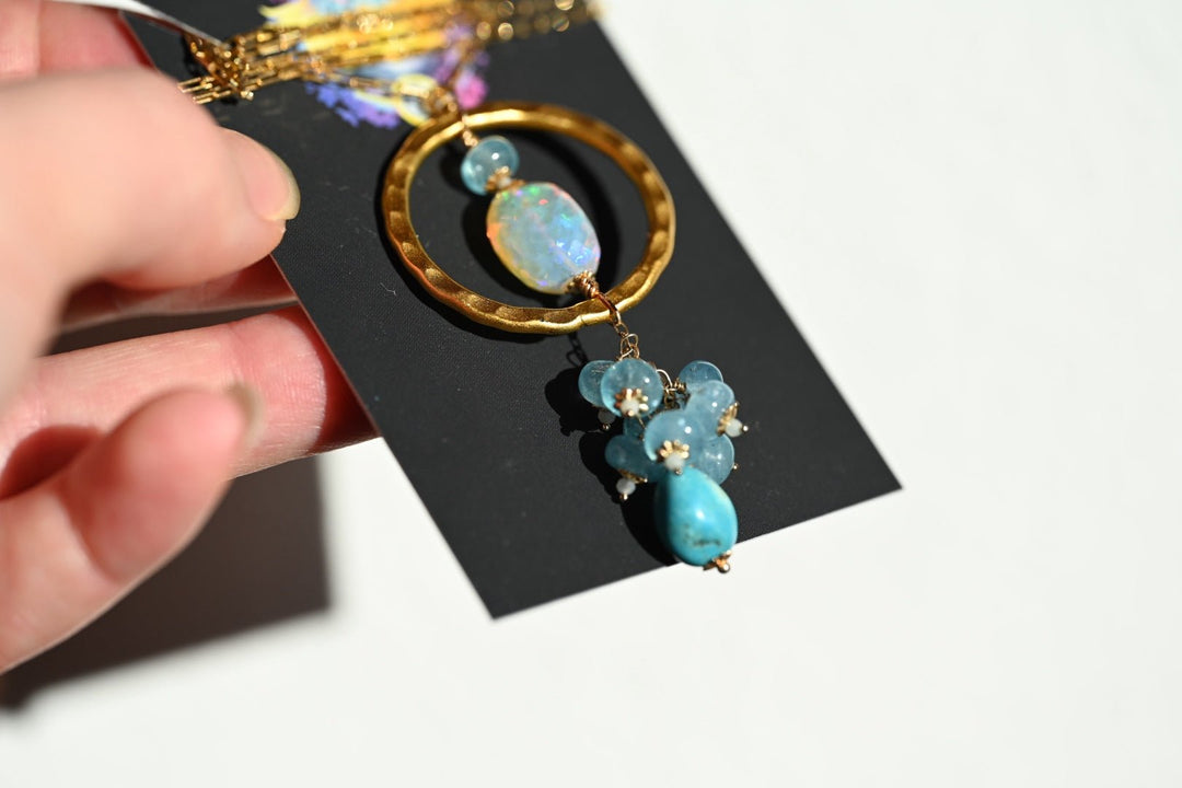 Infinity Ocean Opal Pendant - OpalOra Jewelry