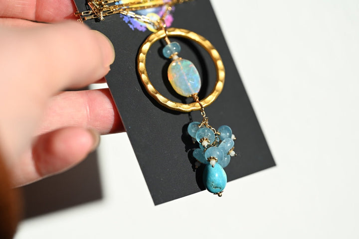 Infinity Ocean Opal Pendant - OpalOra Jewelry