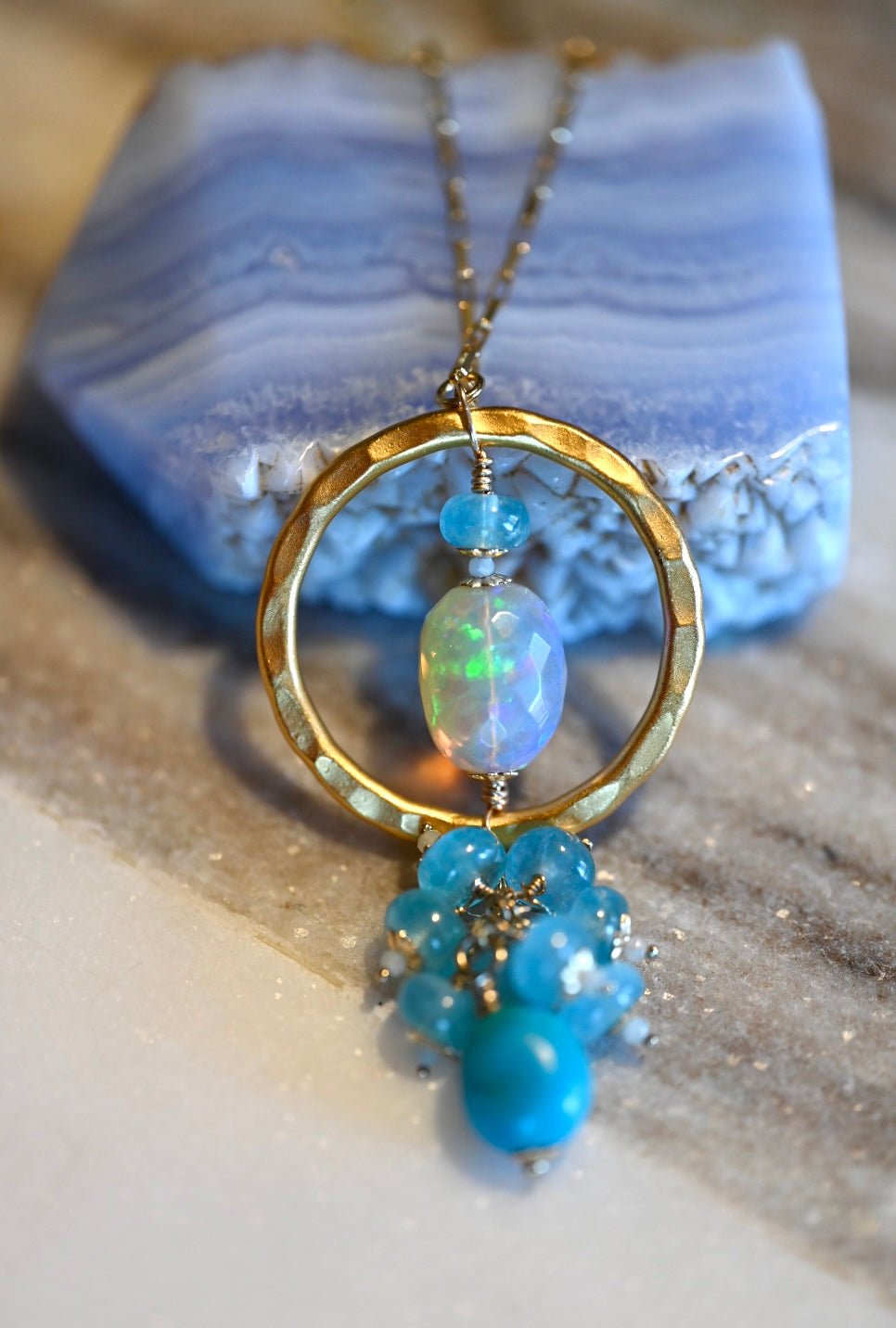 Infinity Ocean Opal Pendant - OpalOra Jewelry