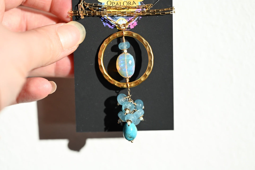Infinity Ocean Opal Pendant - OpalOra Jewelry