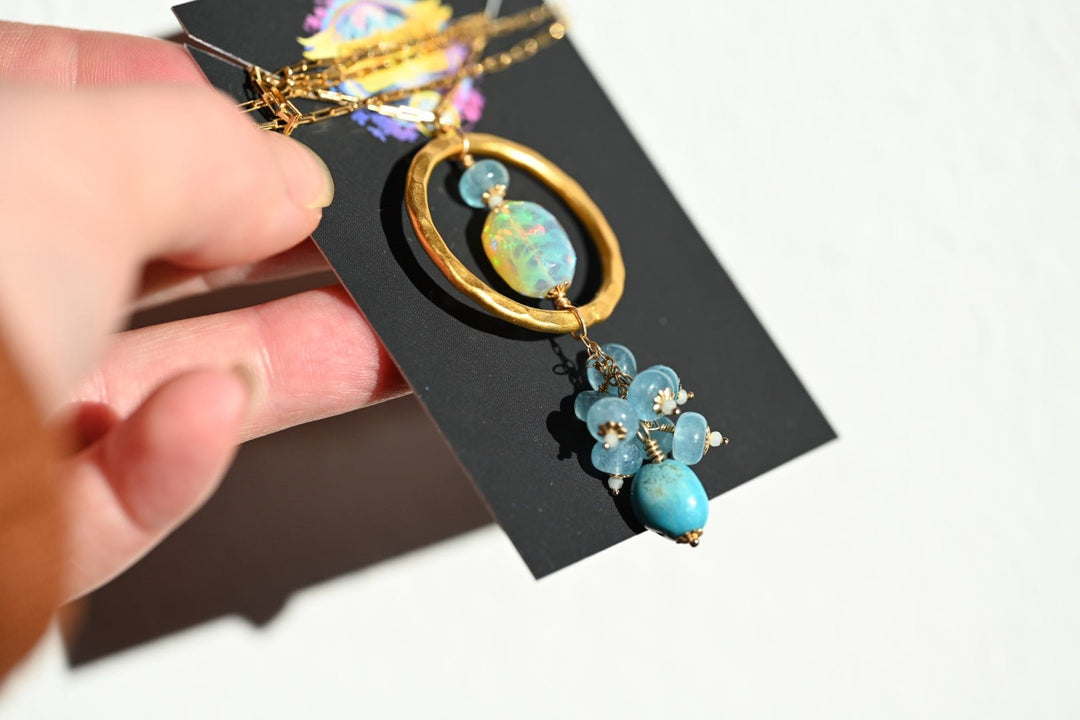 Infinity Ocean Opal Pendant - OpalOra Jewelry