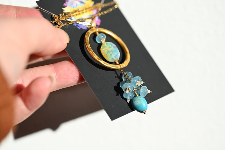 Infinity Ocean Opal Pendant - OpalOra Jewelry