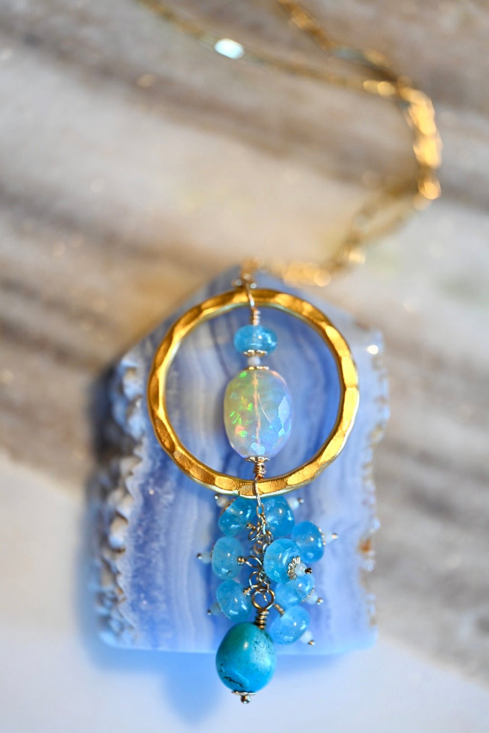 Infinity Ocean Opal Pendant - OpalOra Jewelry