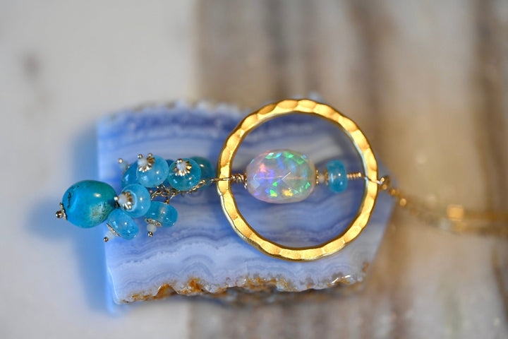 Infinity Ocean Opal Pendant - OpalOra Jewelry