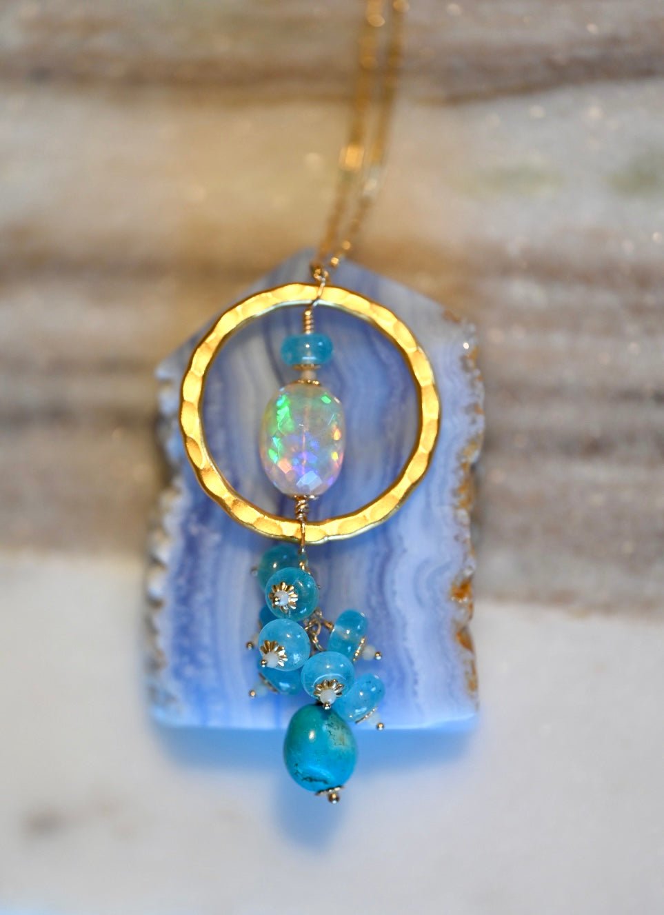 Infinity Ocean Opal Pendant - OpalOra Jewelry