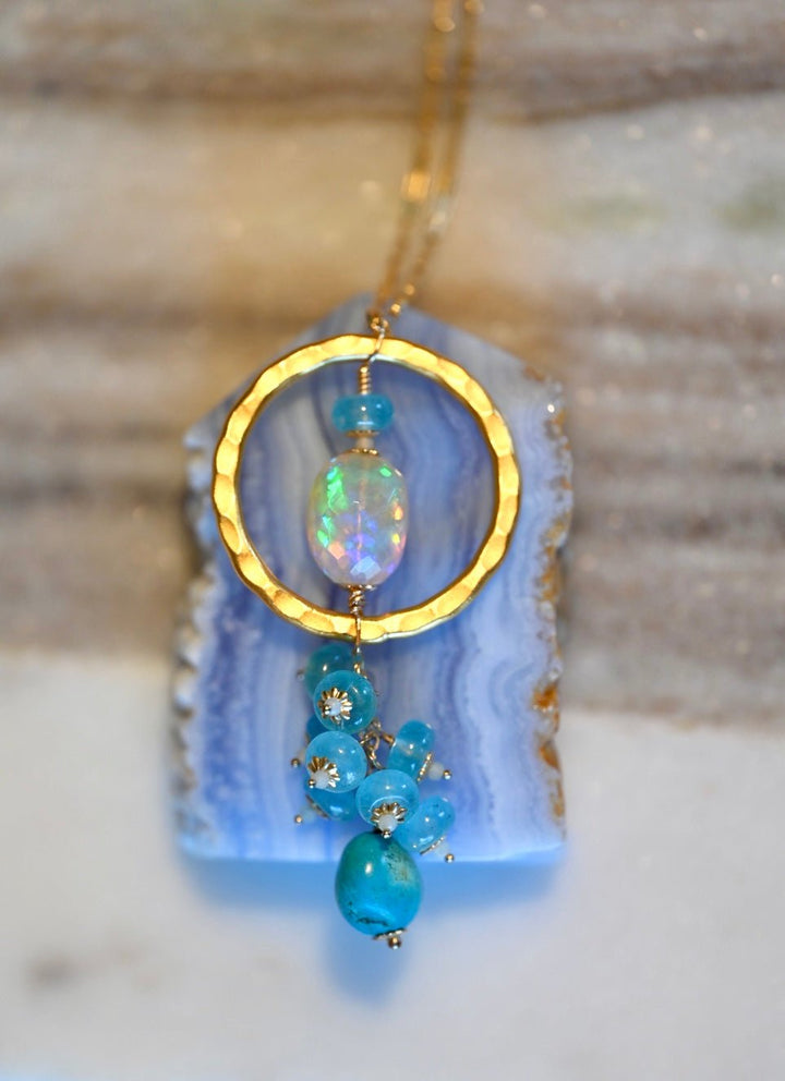 Infinity Ocean Opal Pendant - OpalOra Jewelry