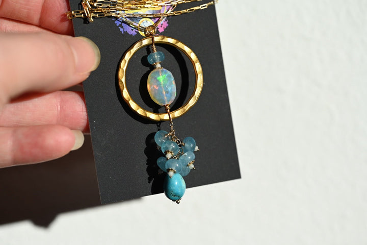 Infinity Ocean Opal Pendant - OpalOra Jewelry