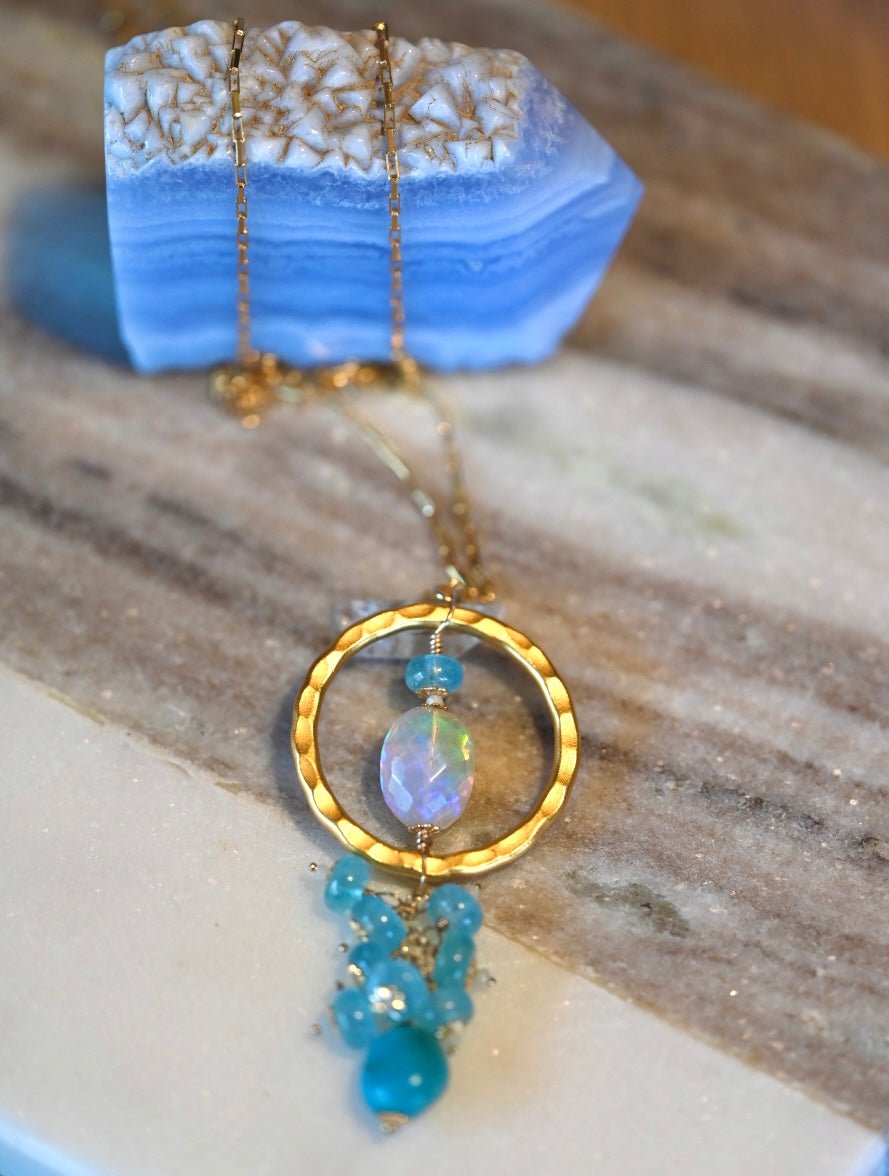 Infinity Ocean Opal Pendant - OpalOra Jewelry