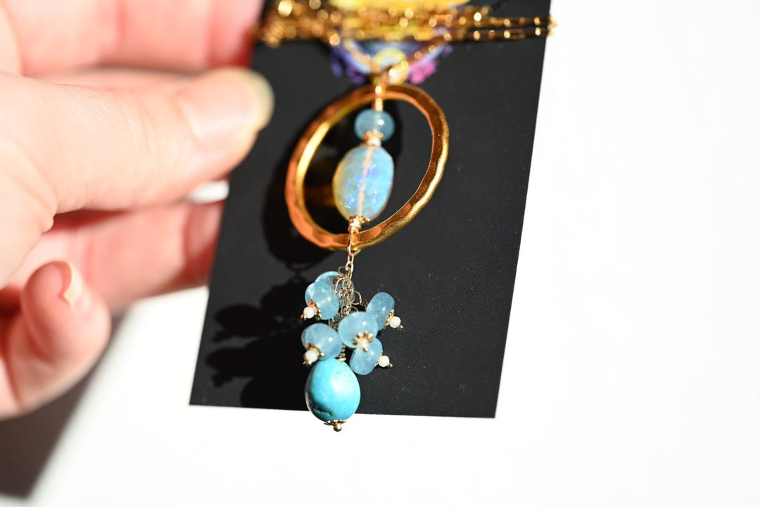Infinity Ocean Opal Pendant - OpalOra Jewelry