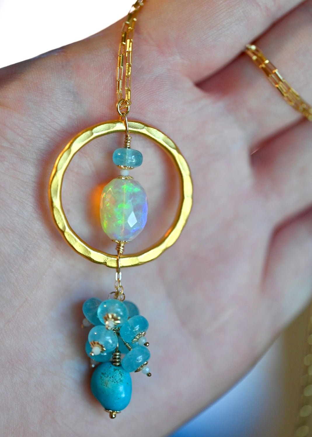 Infinity Ocean Opal Pendant - OpalOra Jewelry
