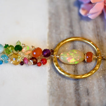 Kaleidoscope Infinity Opal Pendant - OpalOra Jewelry