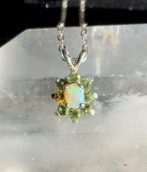 Kindness Australian Opal Sunburst Pendant - OpalOra Jewelry