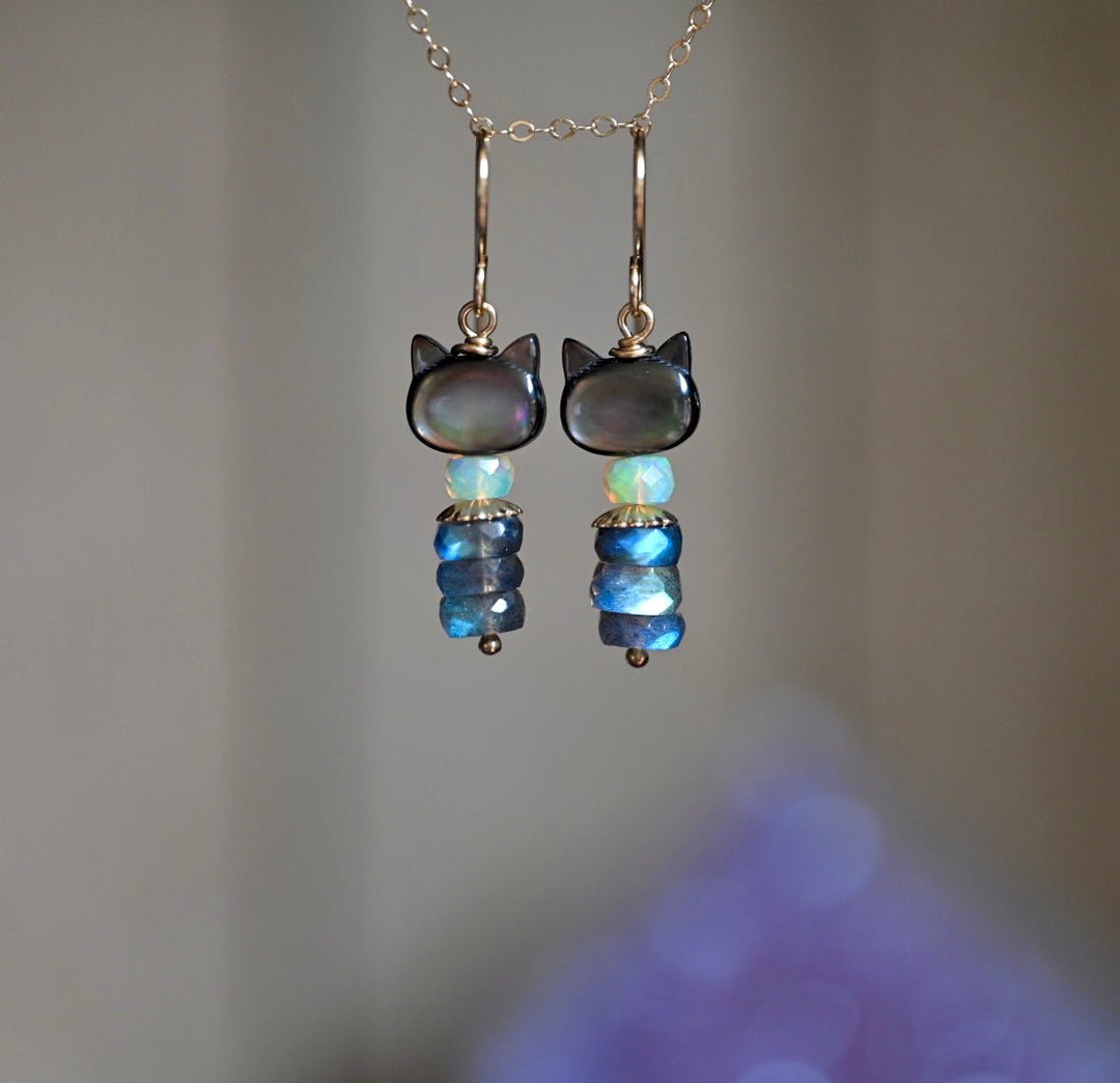 Kitty Cat Earrings - OpalOra Jewelry