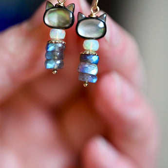 Kitty Cat Earrings - OpalOra Jewelry