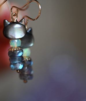 Kitty Cat Earrings - OpalOra Jewelry
