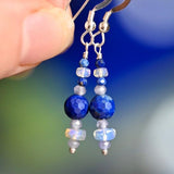 Lapis and Opal Drop Earrings - OpalOra Jewelry