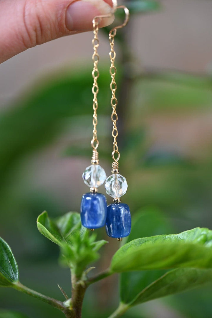 Long Kyanite Drop Earrings - OpalOra Jewelry