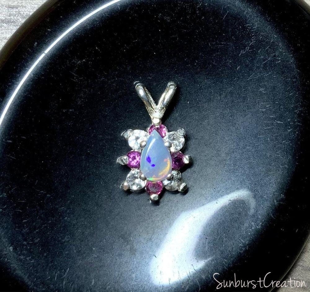 Love Sunburst Opal Petite Pendant - Sunburst Creation Jewelry