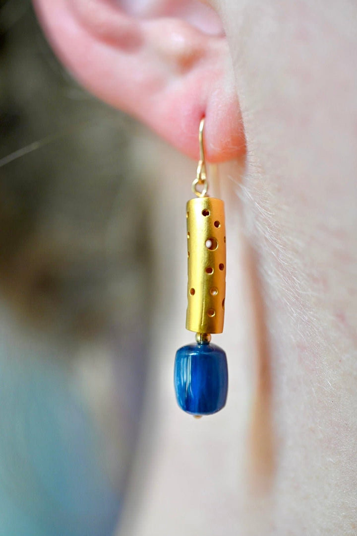 Modern Golden Kyanite Earrings - OpalOra Jewelry