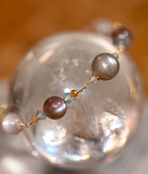 Moonstone and Apatite Bracelet - OpalOra Jewelry