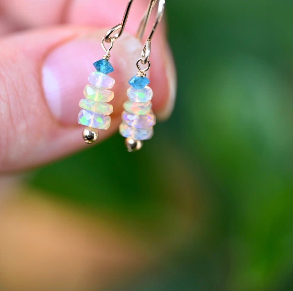 Petite Opal Stack Earrings - OpalOra Jewelry