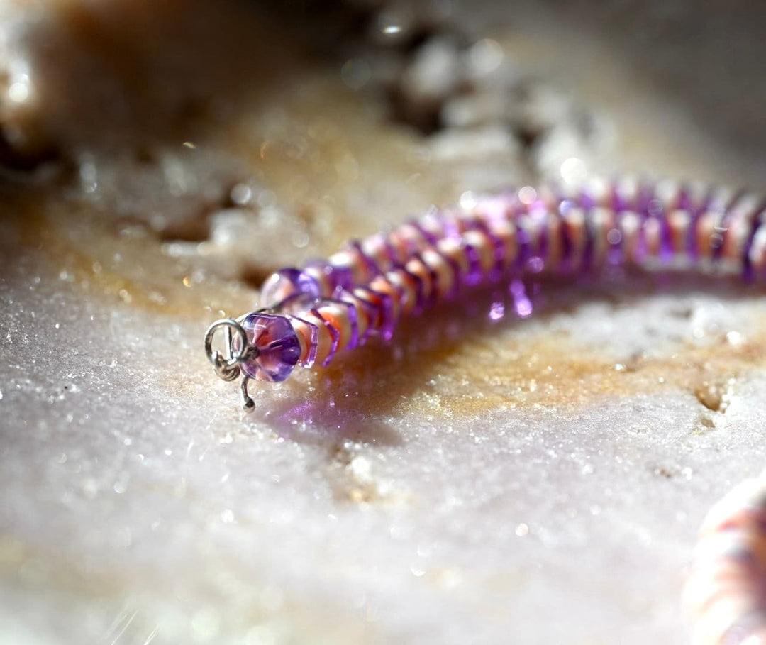 Pink Coral and Amethyst Necklace - OpalOra Jewelry