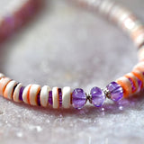 Pink Coral and Amethyst Necklace - OpalOra Jewelry