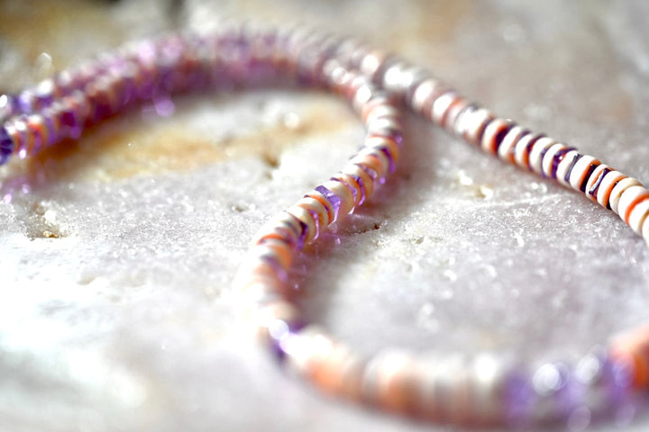 Pink Coral and Amethyst Necklace - OpalOra Jewelry
