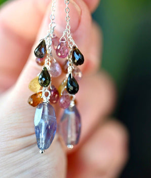Plum Tree Dangle Earrings - OpalOra Jewelry