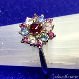 Sapphire, Ruby and Rhodonite Dream Ring - OpalOra Jewelry