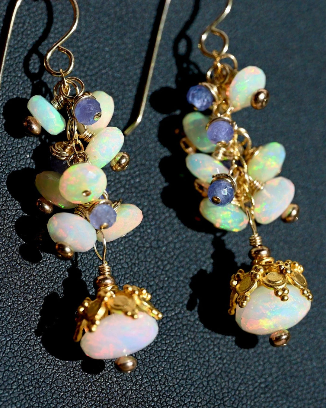 Snow Crystal Opal Earrings - OpalOra Jewelry