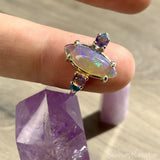 Spring Blossoms Opal, Amethyst and Apatite Ring - OpalOra Jewelry