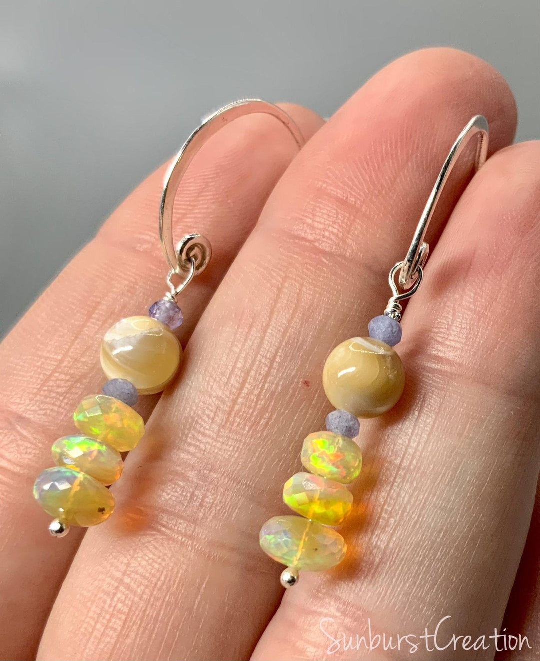 Starlight Opal Earrings - OpalOra Jewelry