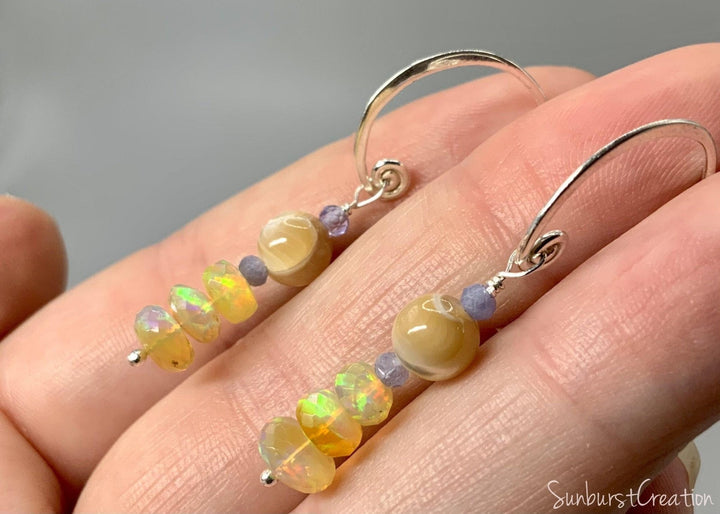 Starlight Opal Earrings - OpalOra Jewelry